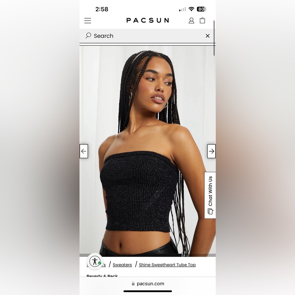 Beverly & Beck Shine Sweetheart Tube Top